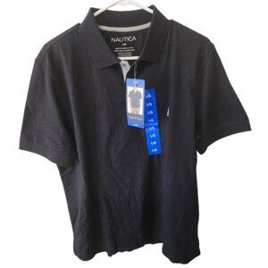 Nautica Black Polo Shirt Men’s Large NWT Cotton Blend Classic Fit